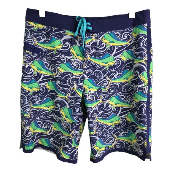 Vineyard Vines Board Shorts Men 30 Dolphin Fish Wave Laser Cut Board Shorts $145 - Picture 1 of 9